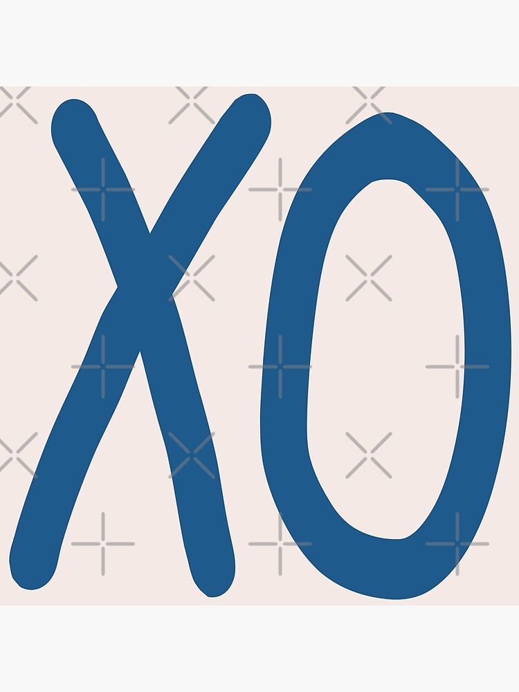"Kiss and hug XO in blush and denim blue" Poster for Sale by FrancesPoff Redbubble