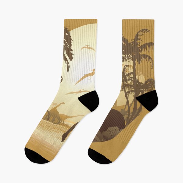 Item preview, Dinosaurs on Tropical Jurassic Landscape designed and sold by BluedarkArt.