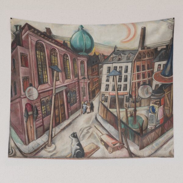 Item preview, Max Beckmann, Synagogue Frankfurt am Main 1919, Expressionism designed and sold by Mauswohn.