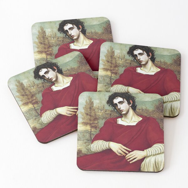 Item preview, Timothée In Repose Wearing a Red Velvet Dress Painting by Da Vinci designed and sold by SubtleSplit.