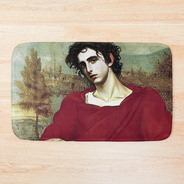 Item preview, Timothée In Repose Wearing a Red Velvet Dress Painting by Da Vinci designed and sold by SubtleSplit.