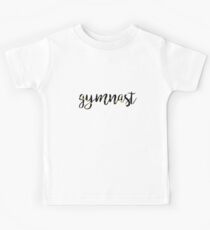 Gymnast Calligraphy Black Marble Kids Tee