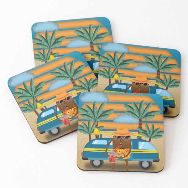 Item preview, Coco the Coconut drinking watermelon juice. designed and sold by SunriseD.