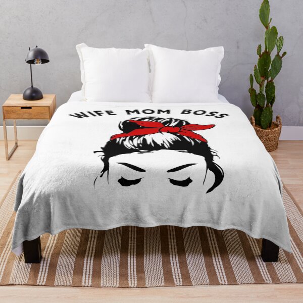 Item preview, Wife Mom Boss Messy Bun Re Scarf Graphic Design designed and sold by adriana-holmes.