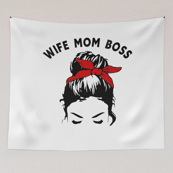 Item preview, Wife Mom Boss Messy Bun Re Scarf Graphic Design designed and sold by adriana-holmes.