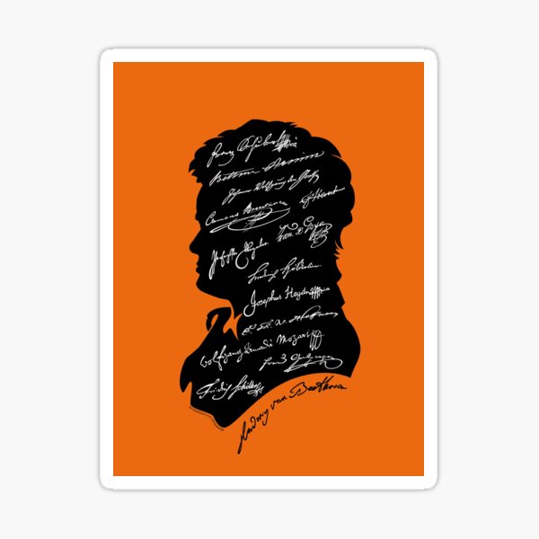 Ludwig van Beethoven > friends & associated characters - Mind Cloud < No. 9 ©-edition Sticker