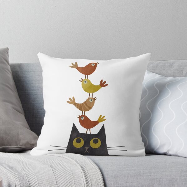 Aperçu de l'œuvre Chat noir et oiseaux créée et vendue par FilipaTrindade.