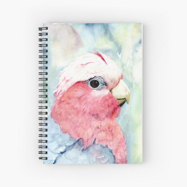 Australian Galah Cockatoo Watercolour Painting Spiral Notebook