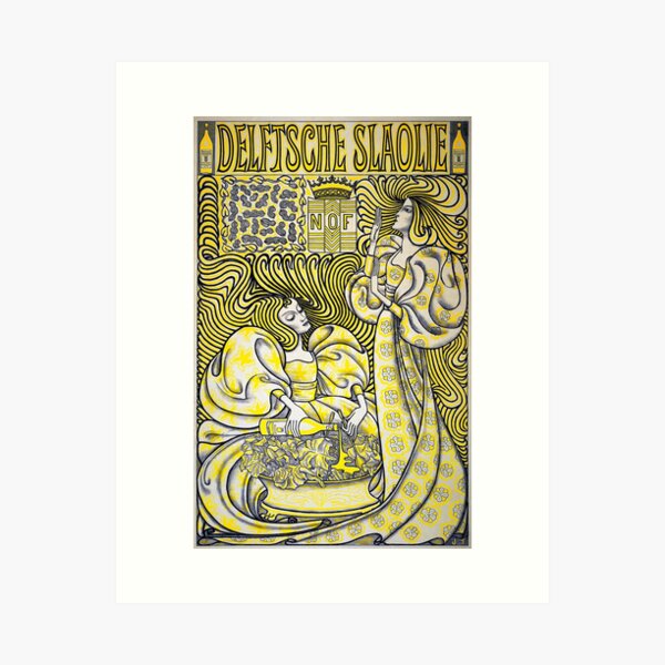 Item preview, DELFTSCHE SLAOLIE DELFT SALAD OIL 1894 Vintage Dutch Advertisement Poster by Jan Toorop  designed and sold by retroposters.