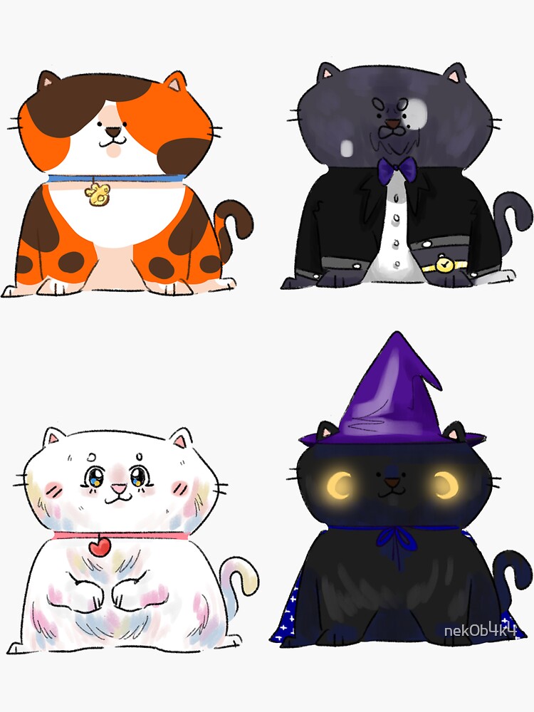 Chonky Cat Sticker For Sale By Nek0b4k4 Redbubble