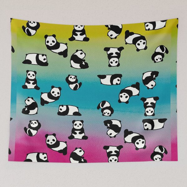 Item preview, Cute panda pattern,rainbow background designed and sold by zzzozzo.
