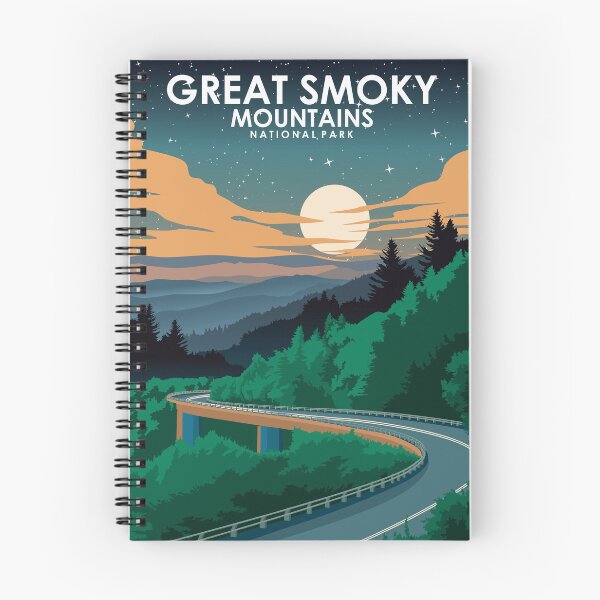 Item preview, Great Smoky Mountains National Park Vintage Minimal Travel Poster at Night designed and sold by Stadify.
