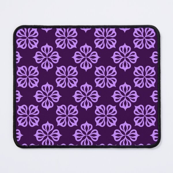 Item preview, Purple floral block printing designed and sold by Pattern Pie.