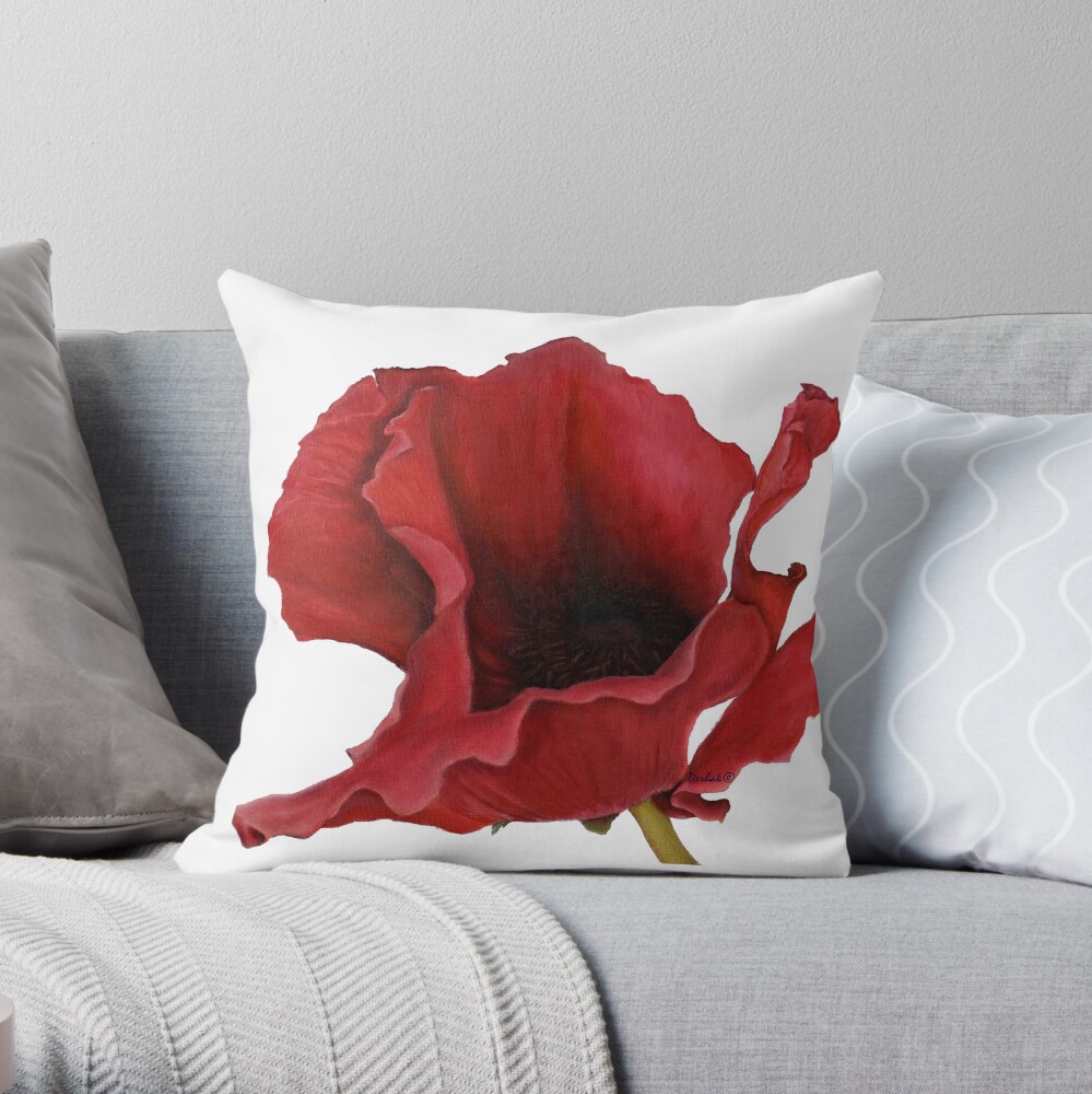 Poppy By Dianna Derhak Throw Pillow
