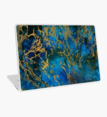 Teal Gold Marble Laptop Skin
