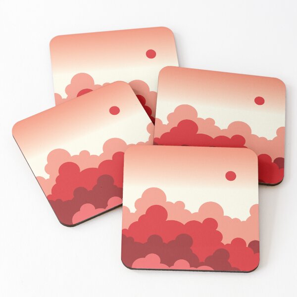 Item preview, Japanese Red Sky with Red Sun and Clouds designed and sold by Urla-Designs.