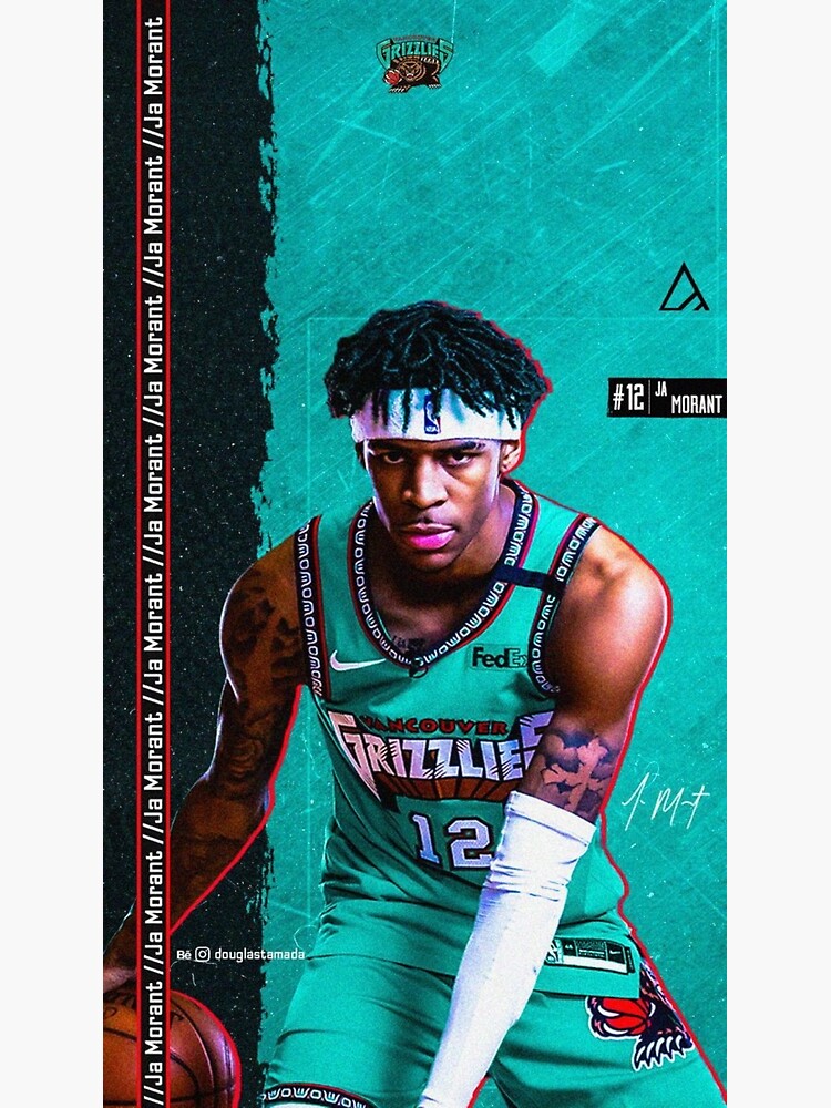 Ja Morant throwback jersey Art Board Print for Sale by