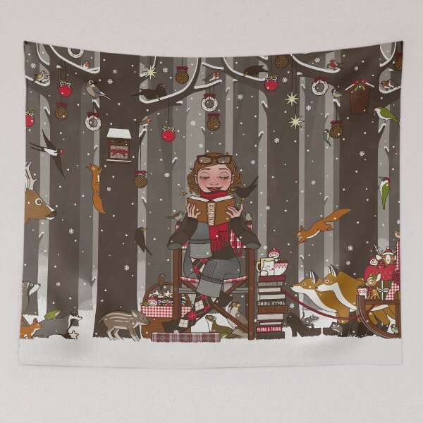 Item preview, Christmas card: reader in the winter forest designed and sold by Iris Luckhaus.