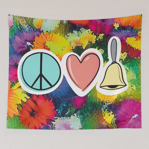 Item preview, Peace Love Handbells Flower Pattern 2 designed and sold by SubtleSplit.