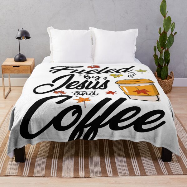 Item preview, Fueled By Jesus And Coffee Caffeine Lover Thanksgiving Day designed and sold by SentaSchmitt.