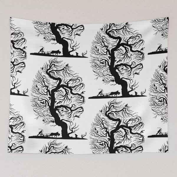 Item preview, Fairytale Germany, farmer, forest, birds, ravens, paper cutout silhouette, black designed and sold by G-M-Designs.
