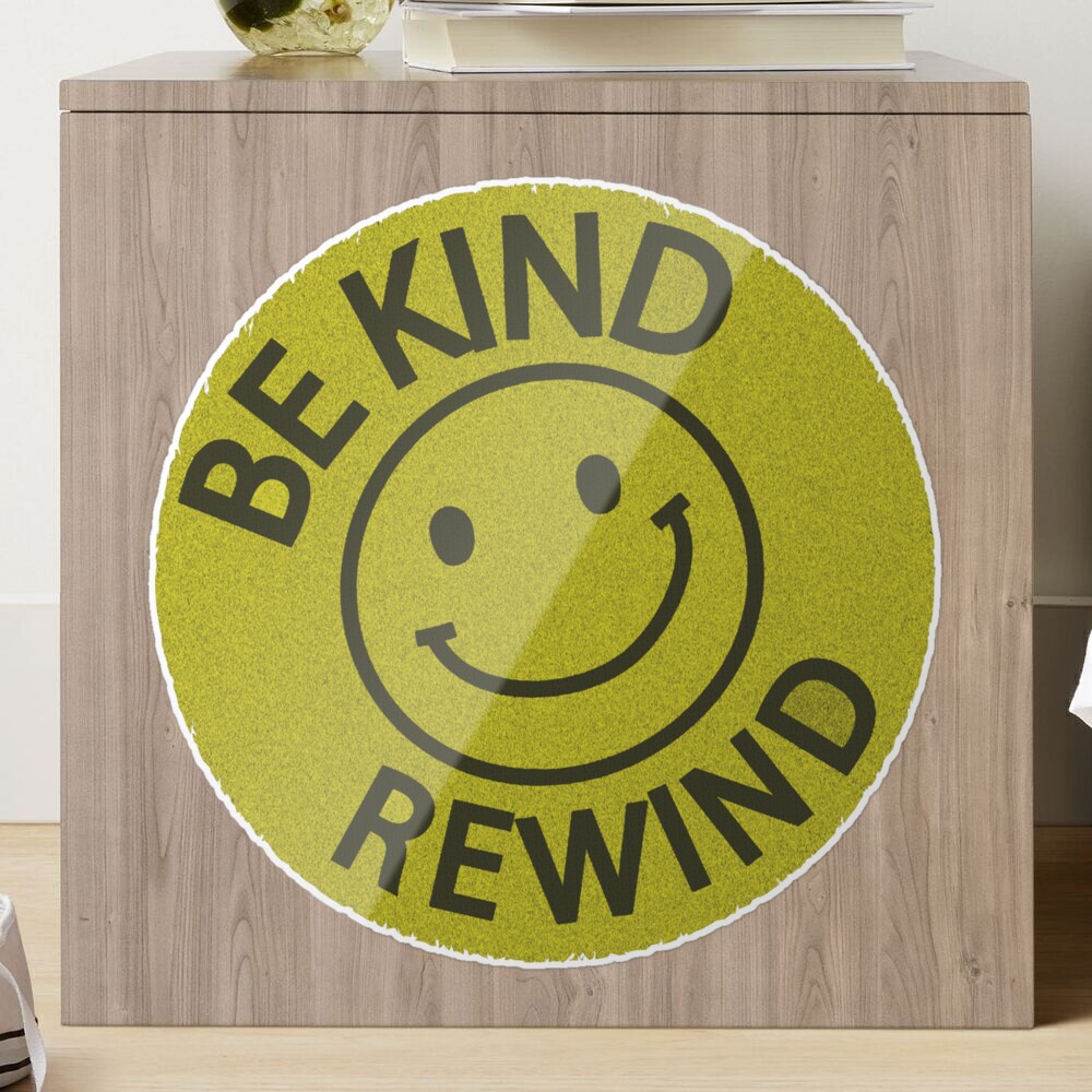 BE KIND REWIND - Retro Video Rental Sticker (Clean) Home Decor Rug