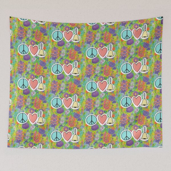 Item preview, Peace Love Handbells Easter Pastel Flower Pattern designed and sold by SubtleSplit.