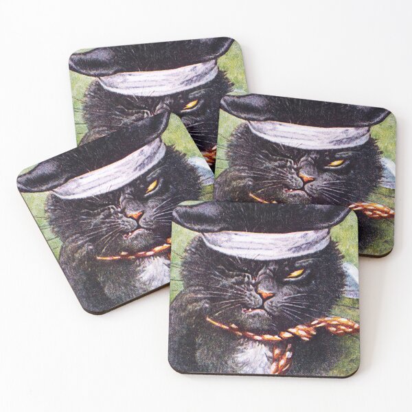 Item preview, Postal Vintage Tarjeta de Felicitación de un Gato Negro en una Pelea designed and sold by darcijj.