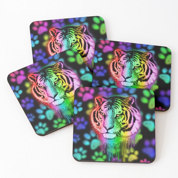 Item preview, Tiger Neon Dripping Rainbow Colors designed and sold by BluedarkArt.