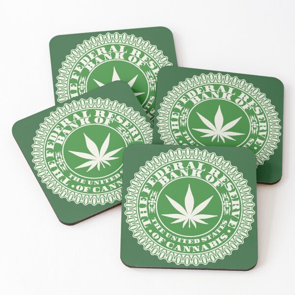 Item preview, Green round openwork vintage bank seal with hemp leaf. United States of Cannabis designed and sold by GAleksS.