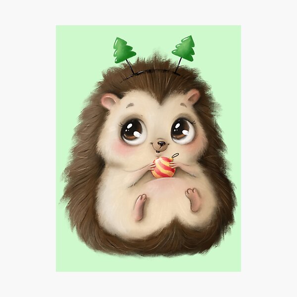 Item preview, Christmas Hedgehog Wearing Trees Headband designed and sold by VirtualFaries.
