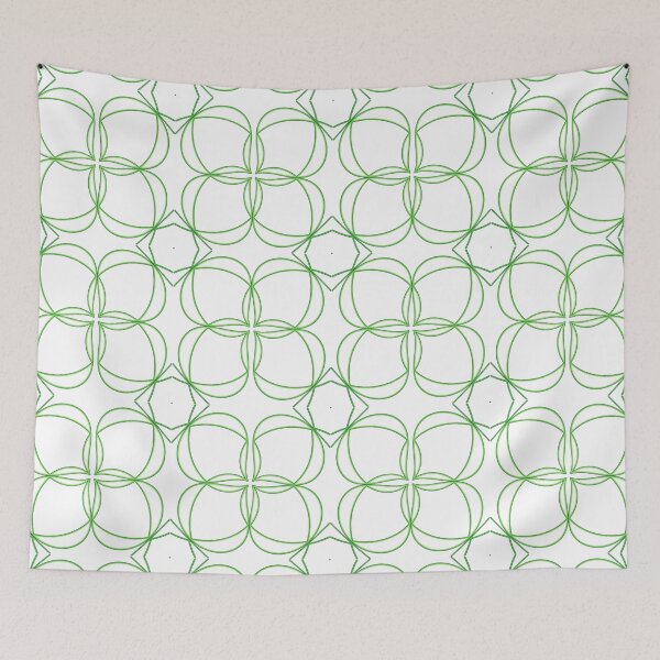 Item preview, GEOMETRIC - Green Clover Linear Interchange  designed and sold by Gretchen Tiger.