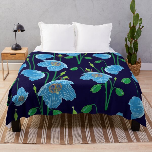 Item preview, Himalayan blue poppy flower pattern designed and sold by The Pattern Mill.