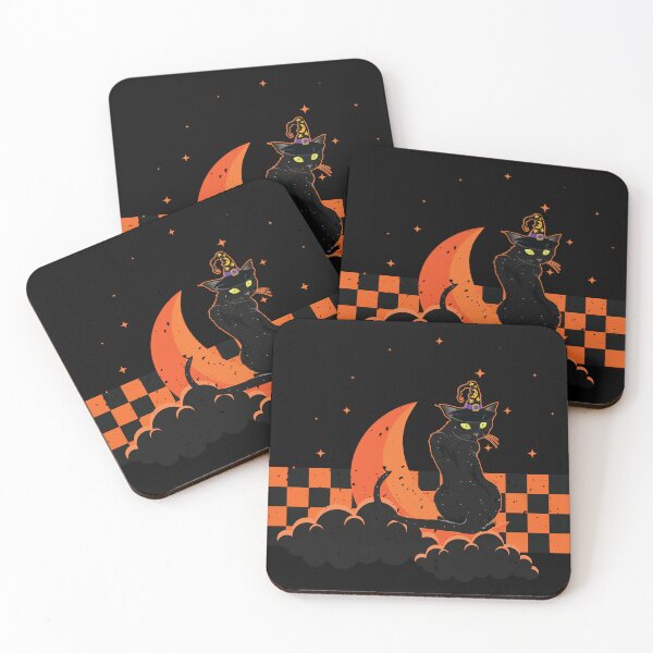 Item preview, Black cat with a Witch Hat and a Moon designed and sold by bylox.