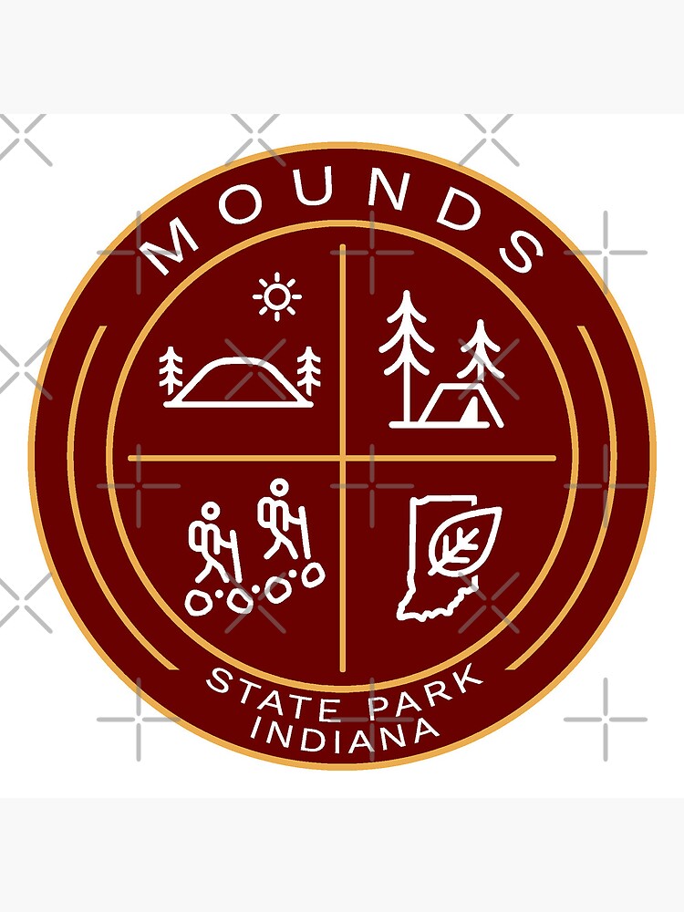 Mounds State Park Indiana Heraldic Logo Art Print For Sale By Vanyakar Redbubble 8928