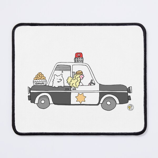 Item preview, Cute police car with cool girl and samoyed dog. designed and sold by mellowdays.