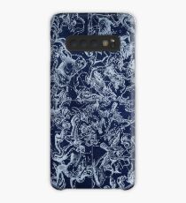 Funda/vinilo para Samsung Galaxy Constelaciones vintage y signos astrológicos | Blanco