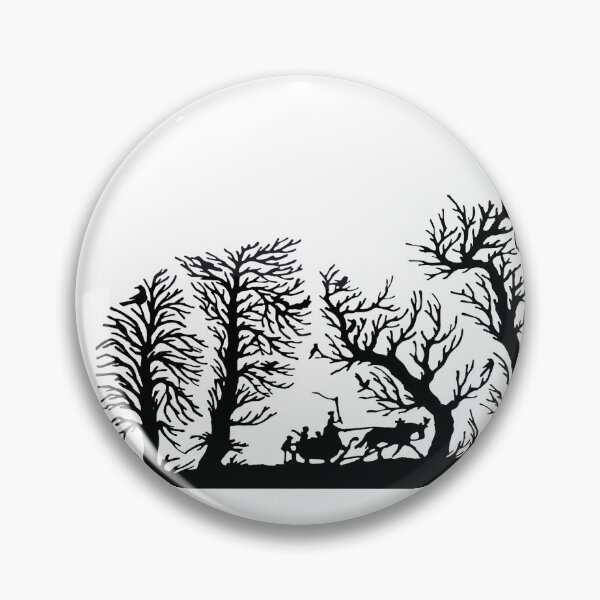 Artikelvorschau, Märchenhaftes Germany Schlittenfahrt Wald Vögel Raben Scherenschnitt Silhouette schwarz entworfen und verkauft von G-M-Designs.