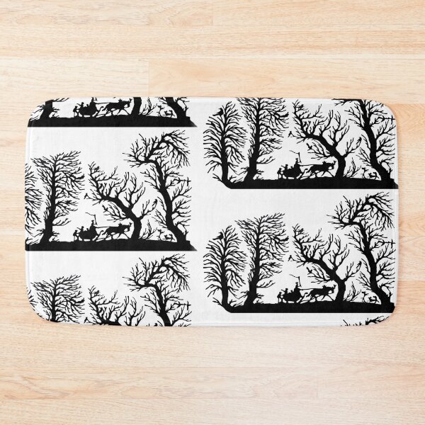 Item preview, Fairytale Germany Sleigh Ride Forest Birds Ravens Paper Cut Silhouette Black designed and sold by G-M-Designs.