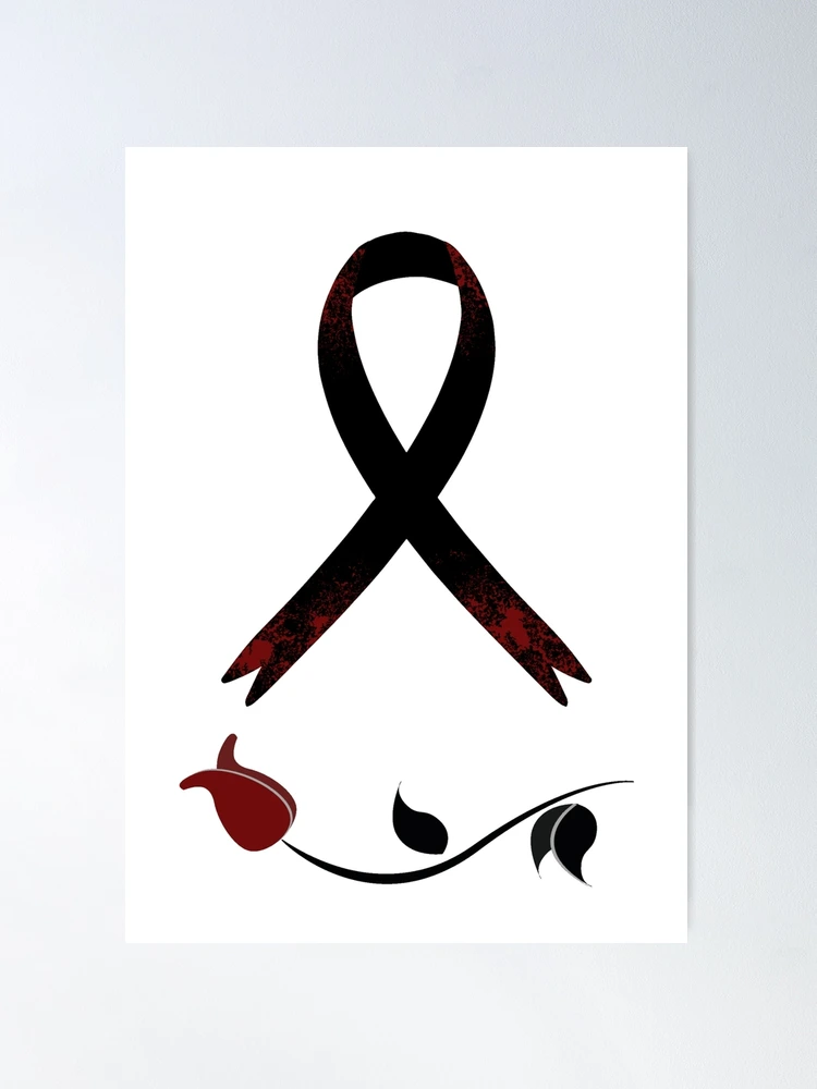 Black Mourning Ribbon | Framed Art Print