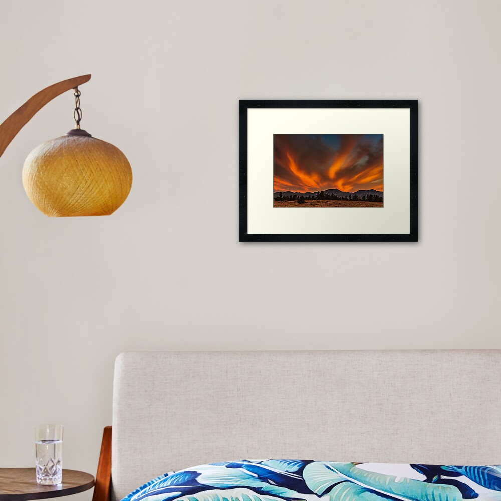 Sunset Flames Framed Art Print