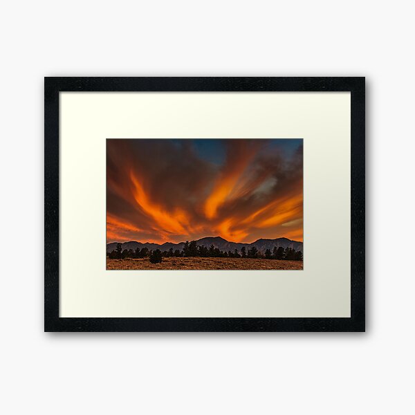 Sunset Flames Framed Art Print