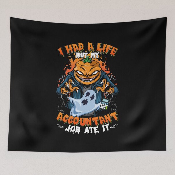 Artikelvorschau, Ich hatte ein Leben, aber mein Buchhalterjob hat es Kürbis Halloween gegessen entworfen und verkauft von ruthbievern.