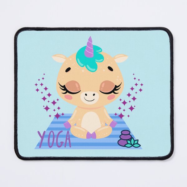 Item preview, Baby Unicorn with Sparkles in Yoga Pose, I love Yoga and my Unicorn Fantasy Design designed and sold by tranquilbeach.