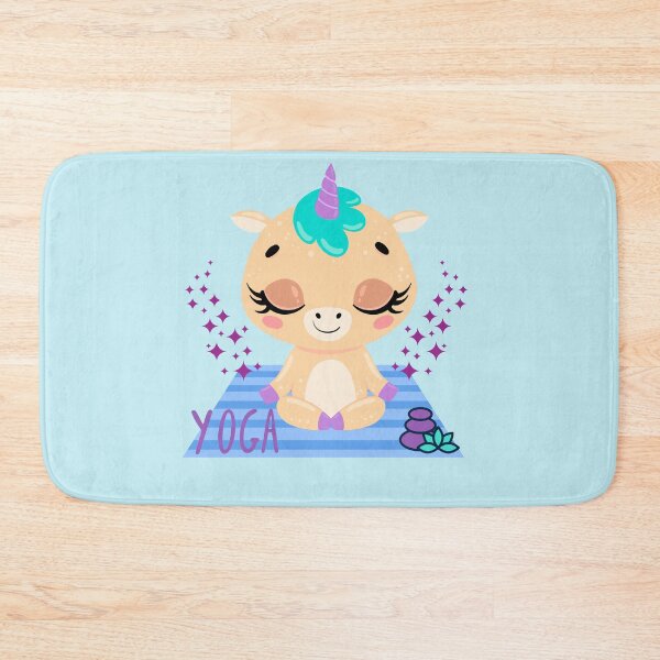 Item preview, Baby Unicorn with Sparkles in Yoga Pose, I love Yoga and my Unicorn Fantasy Design designed and sold by tranquilbeach.