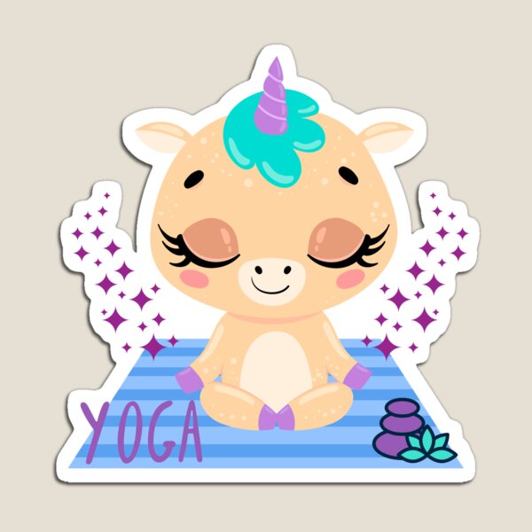 Item preview, Baby Unicorn with Sparkles in Yoga Pose, I love Yoga and my Unicorn Fantasy Design designed and sold by tranquilbeach.