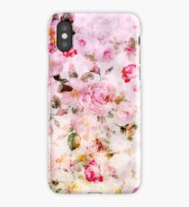 Vintage pink pastel watercolor floral pattern iPhone Case/Skin