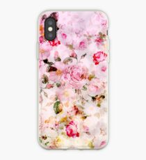 Rosa Blumenmuster des Pastell-Aquarells der Weinlese iPhone-Hülle & Cover