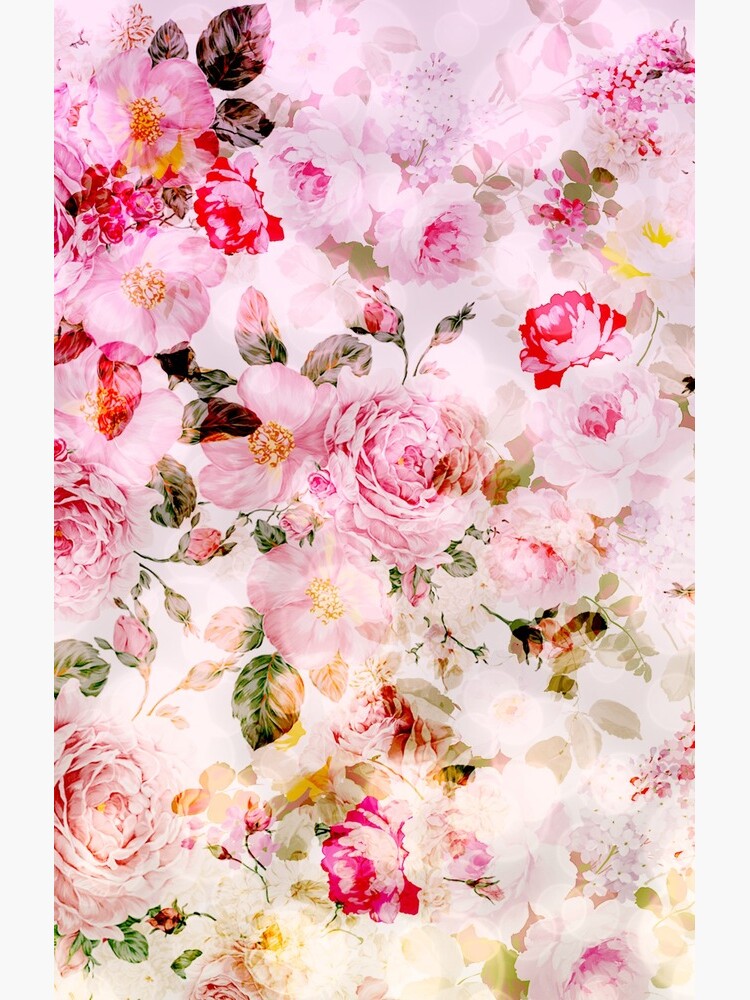 Vintage pink pastel watercolor floral pattern by Kicksdesign