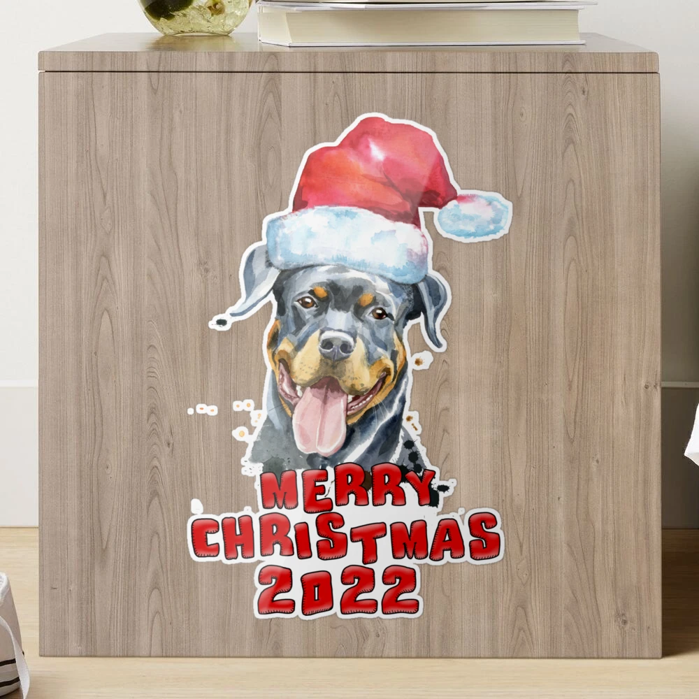 Sticker for Sale mit Frohe Weihnachten und ein gutes neues Jahr 2022 Rottweiler  Hund von aventi24
